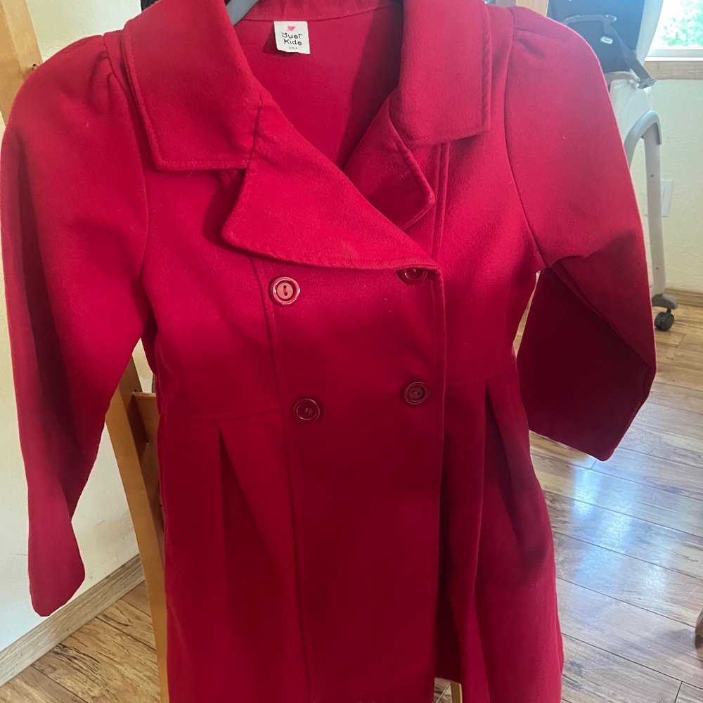 Red over coat/Pea coat